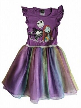 Nitmare Before Christmas Purple Halloween Dress Size S 6-6X